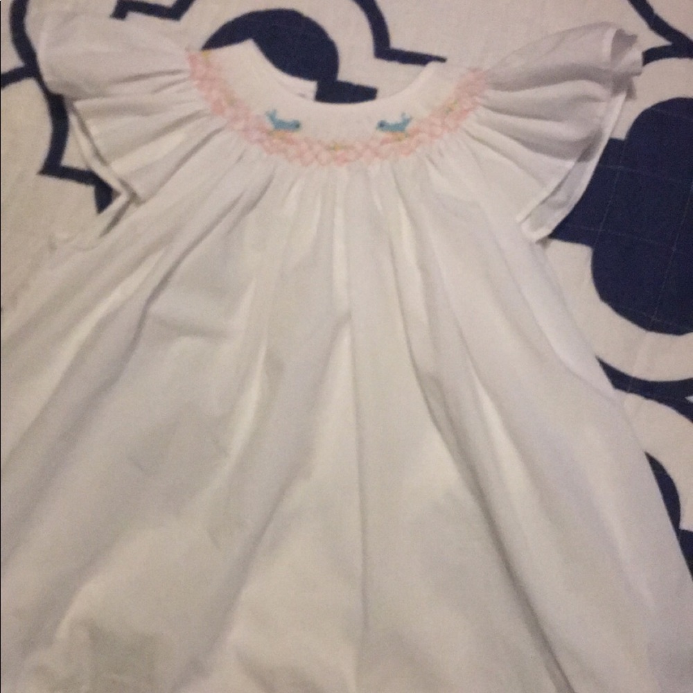 Blue bird smocking dress